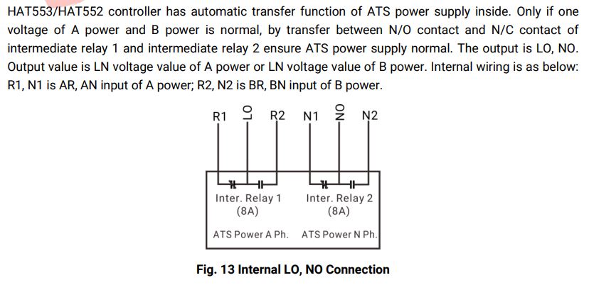របៀបភ្ជាប់ / ដ្យាក្រាមតភ្ជាប់ ATS controller ឧបករណ៍បញ្ជា ATS HAT553 Smartgen