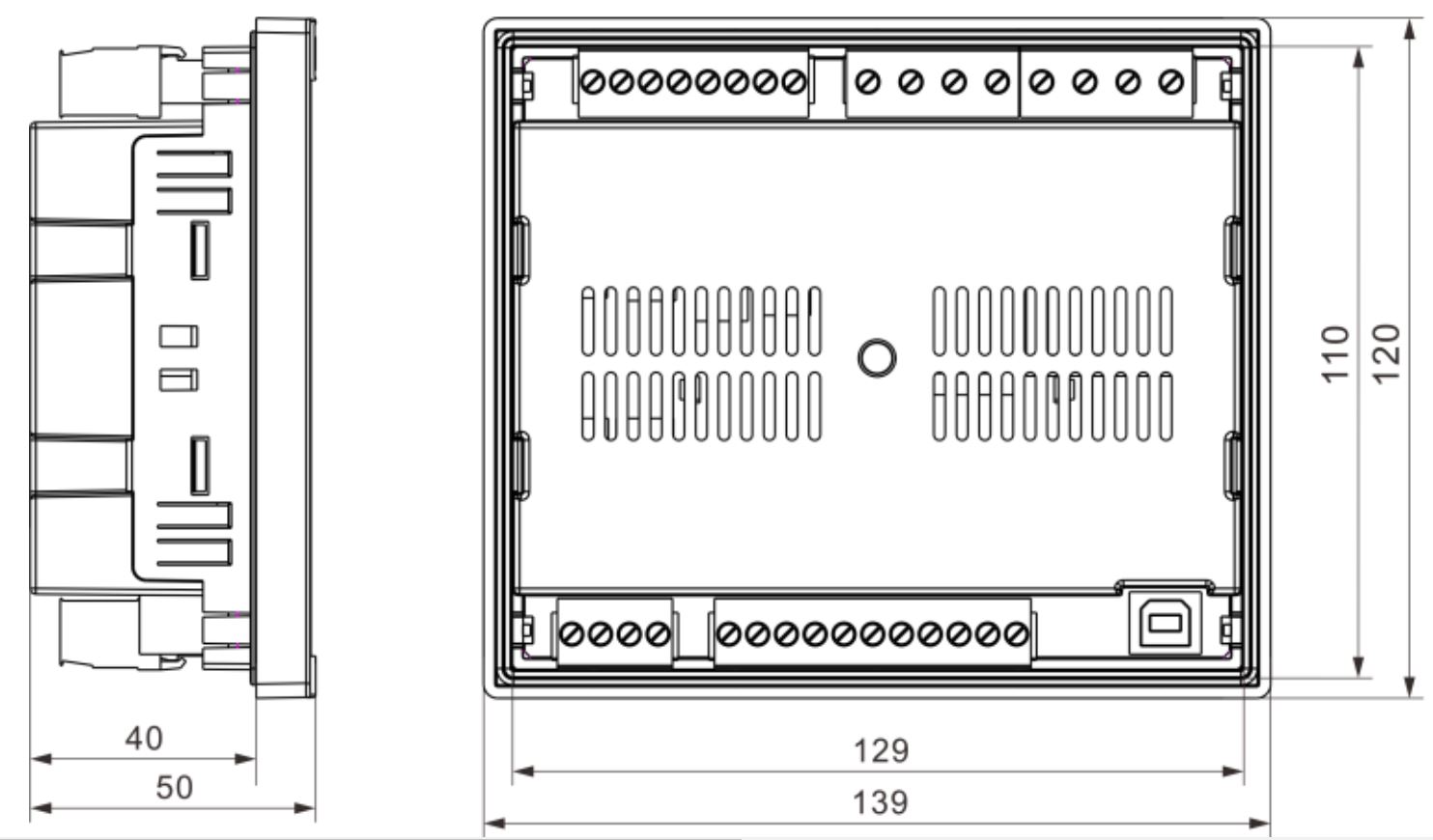 រចនាសម្ព័ន្ធ និង ទំហំ ATS controller ឧបករណ៍បញ្ជា ATS HAT553 Smartgen
