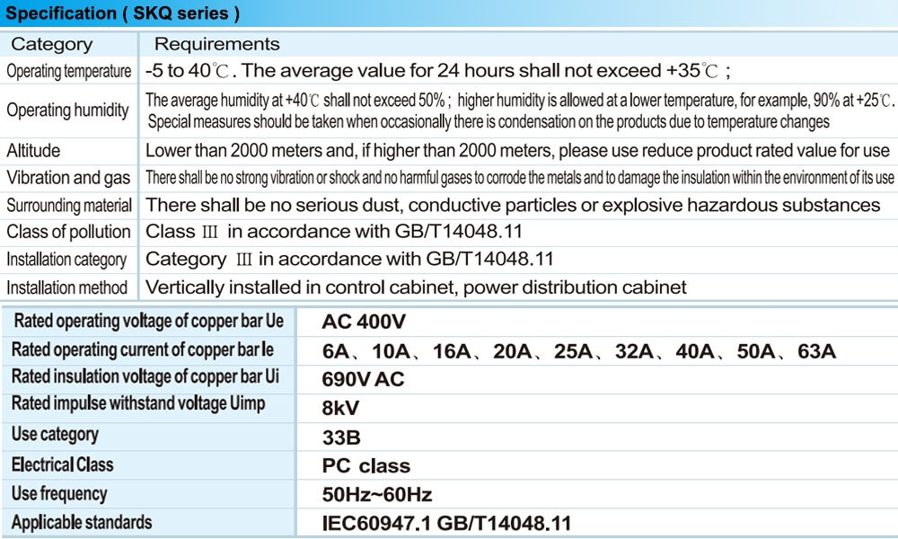 លក្ខណៈបច្ចេកទេស ATS Aisikai ASKQ1-63A 2P