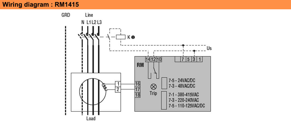 ដ្យាក្រាមតភ្ជាប់ : Lovato relay RM1415