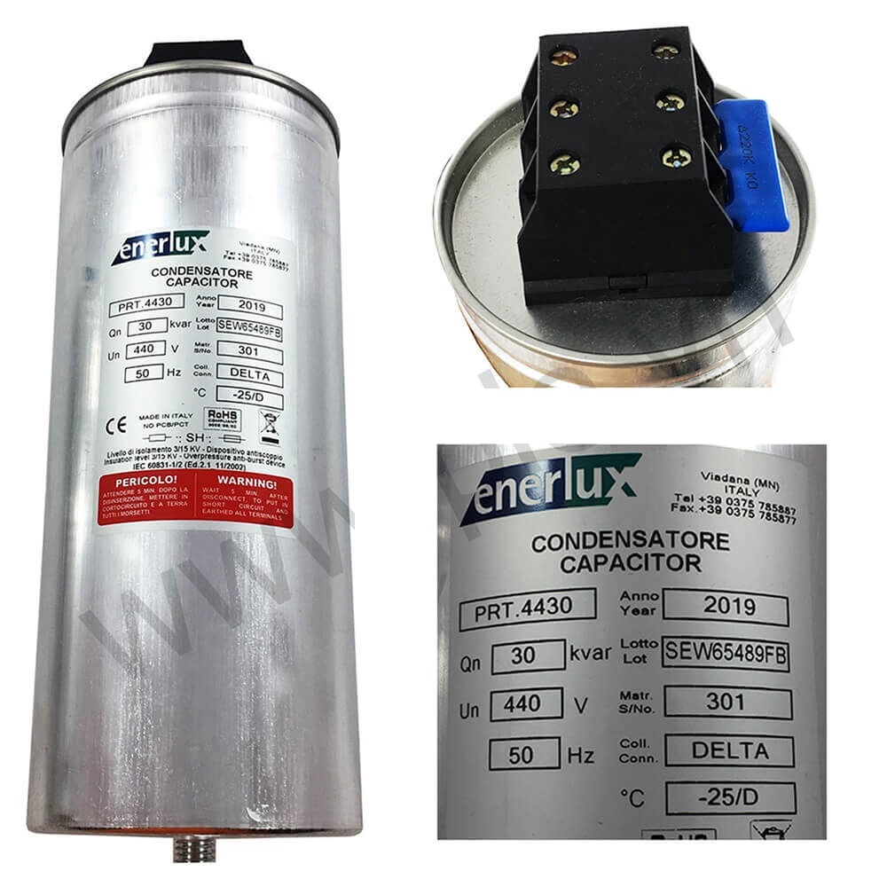 Enerlux PRT.5225 : កុងដុងវ៉ុលទាប ( ការពារផ្ទុះ, ប្រភេទជ្រុង ) 3P 25kVAR 525V 50Hz