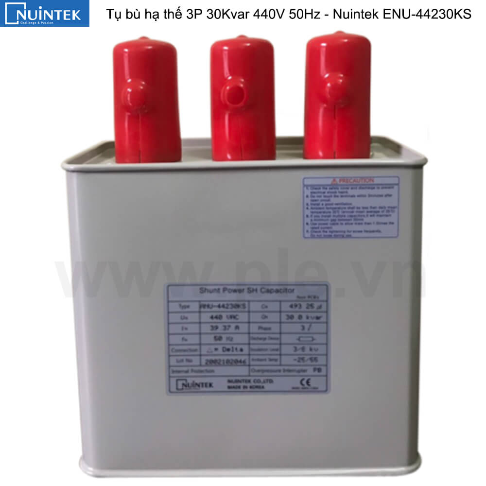 Capacitor Nuintek ENU-44230KS : កុងដុងជ្រុង 3P 30Kvar 440V 50Hz