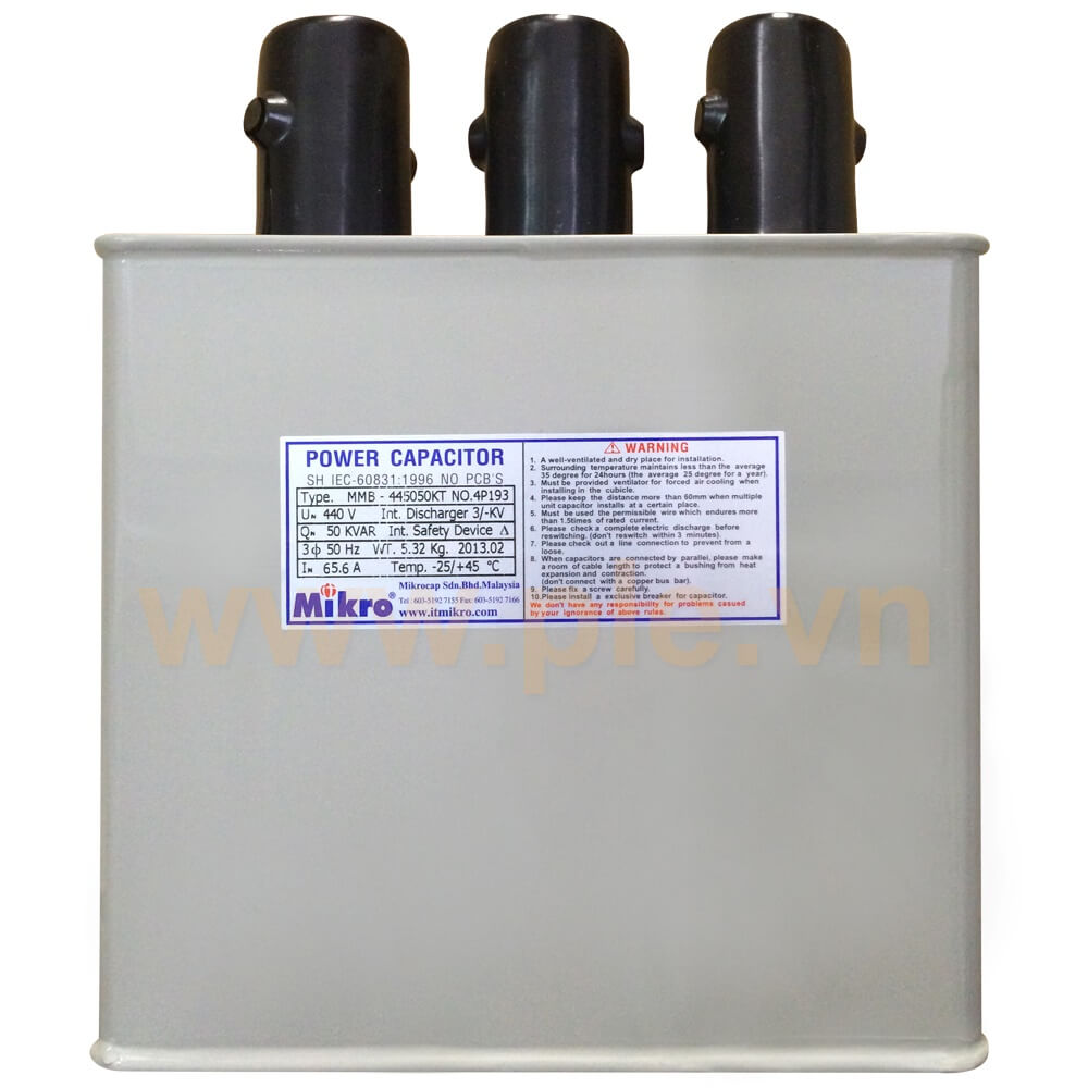 Capacitor Mikro MMB-445050KT : កុងដុង ជ្រុង 3P 50Kvar 440V 50Hz