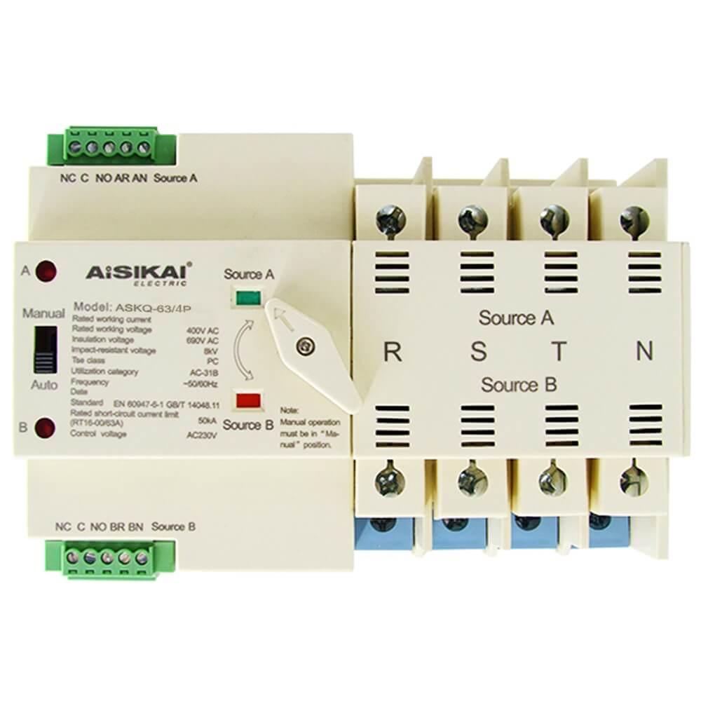 ATS Aisikai 4P 63A ASKQ1-63A: កុងតាក់ថាមពលដោយស្វ័យប្រវត្តិ