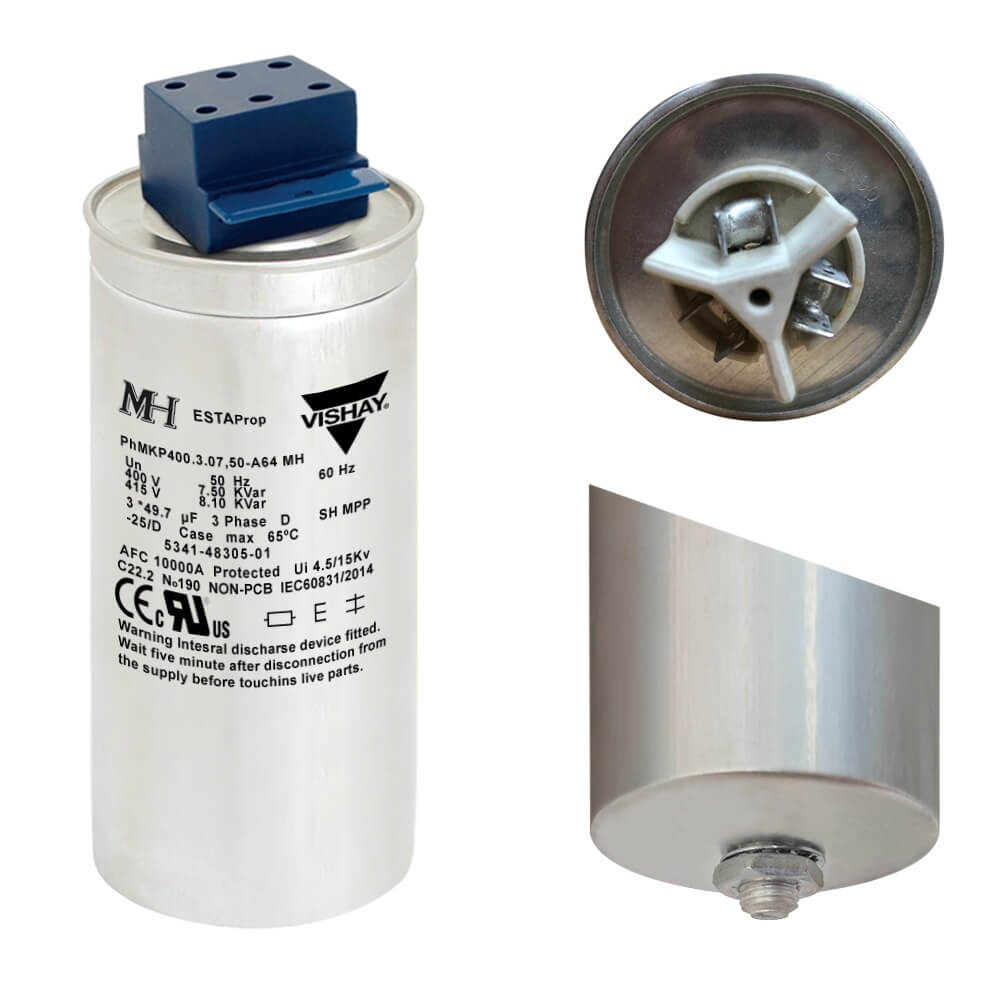 Capacitor កុងដុង VISHAY PhMKP400.3.07,50-A64-MH: កុងដុង 7,5Kvar 3P 400V