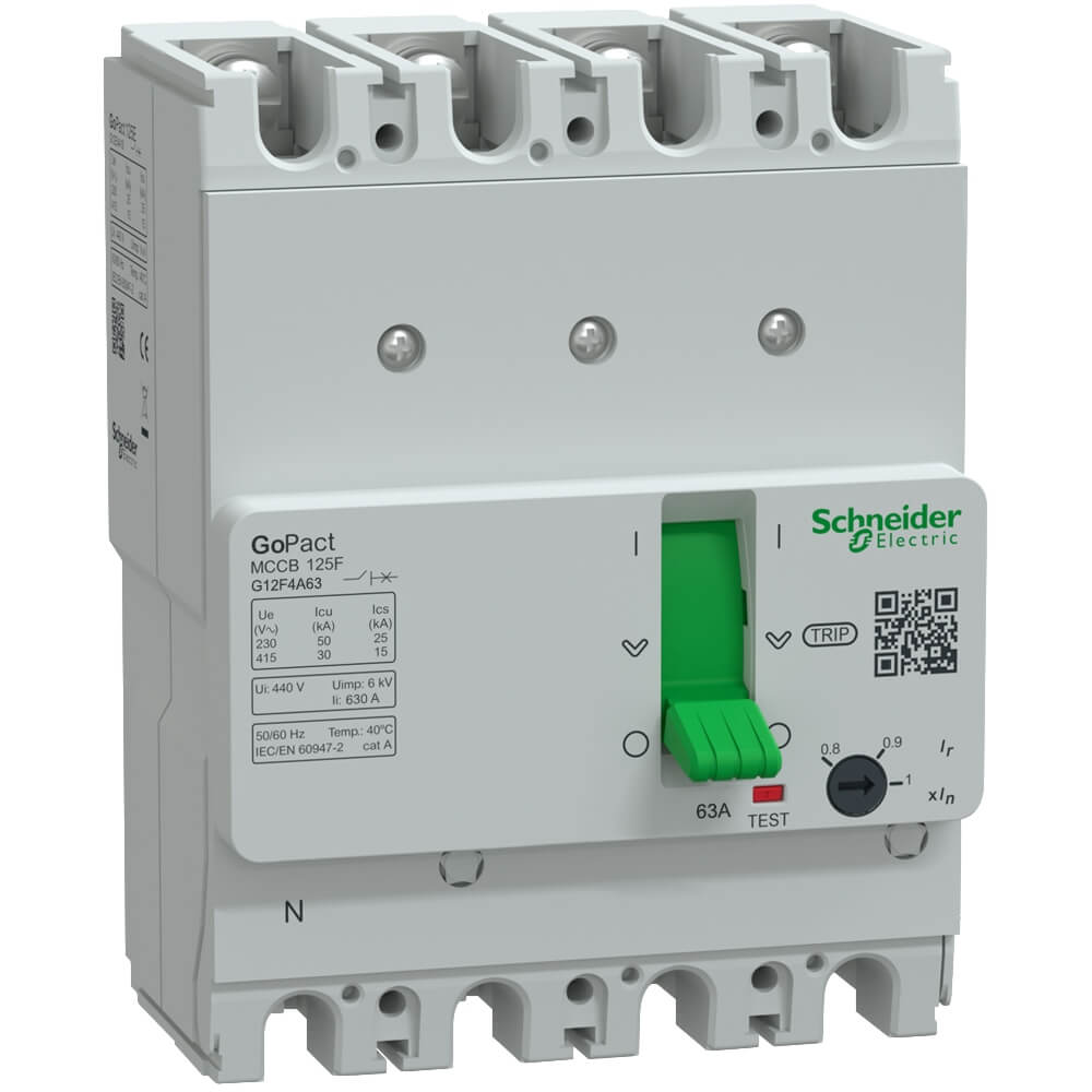 MCCB GoPact Schneider G12F4A63 : MCCB 4P 63A