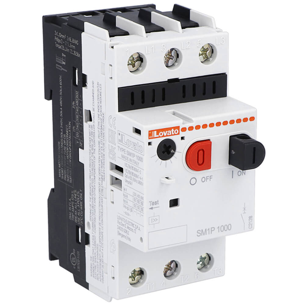 Lovato SM1P1000: MPCB 3P 10A CB ការពារម៉ូទ័រ