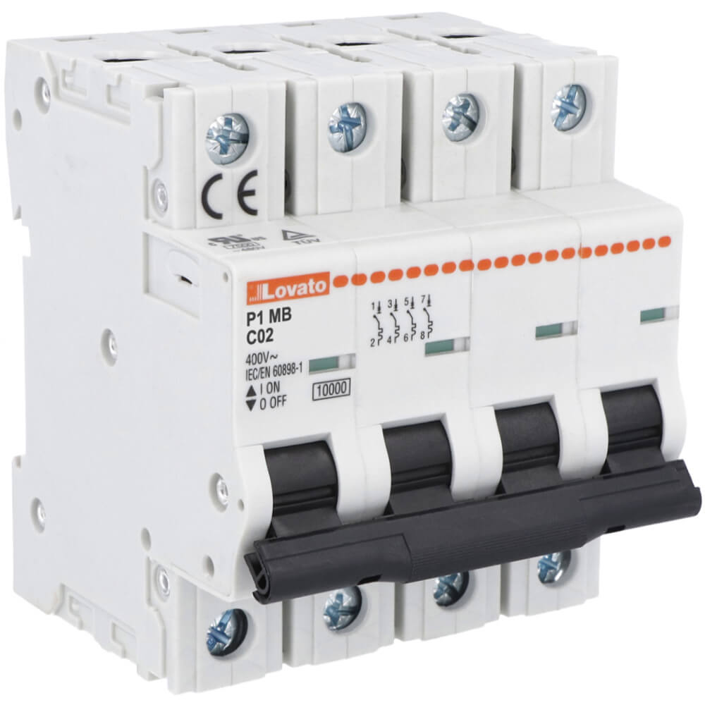Lovato P1MB4PC02: MCB 4P 2A សៀគ្វីស្វ័យប្រវត្តិ