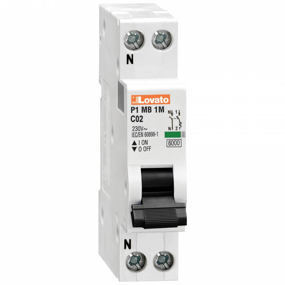 Lovato P1MB1MC02: MCB 1P+N 2A សៀគ្វីស្វ័យប្រវត្តិ