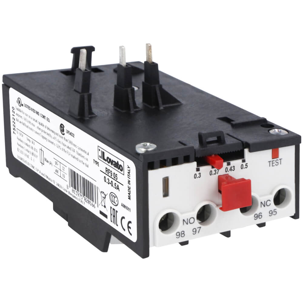 Lovato 11RF905: Thermal Overload Relay 0.3-0.5A relayកំដៅ