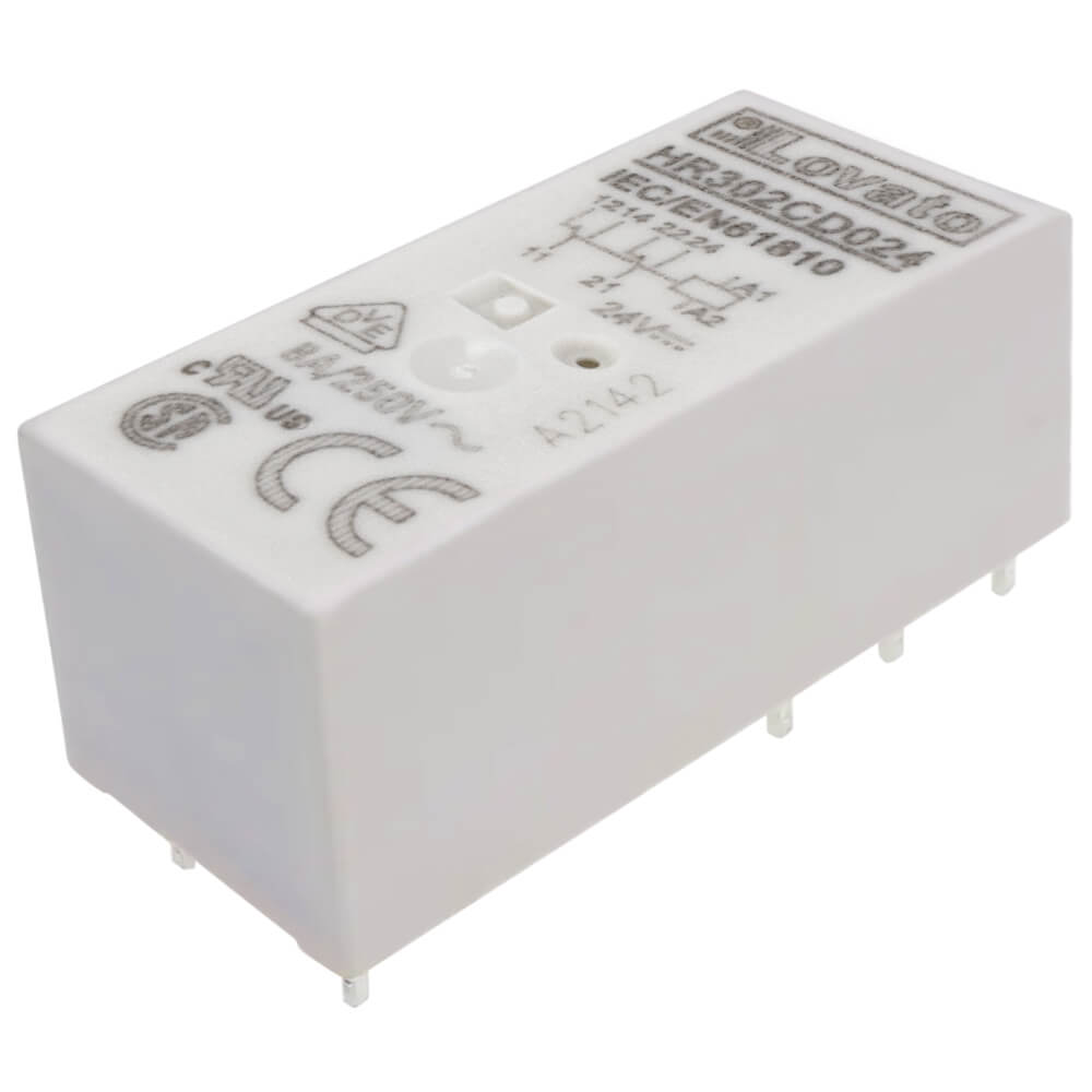 Lovato HR302CD024: Miniature relay - relayកម្រិតមធ្យម 2 C/O 8A 250V