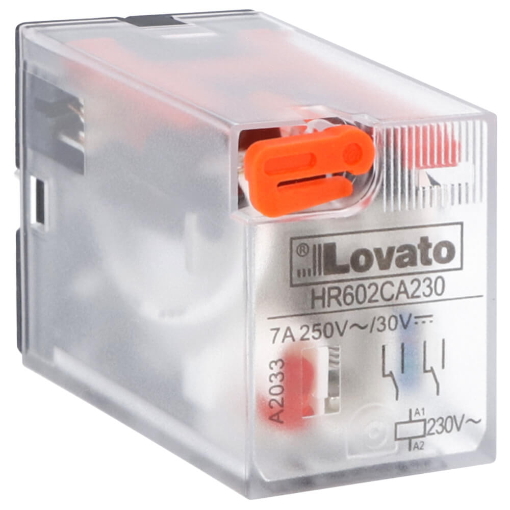Lovato HR602CA230: Industrial relay - Relay ឧស្សាហកម្ម 2 C/O 7A 250V