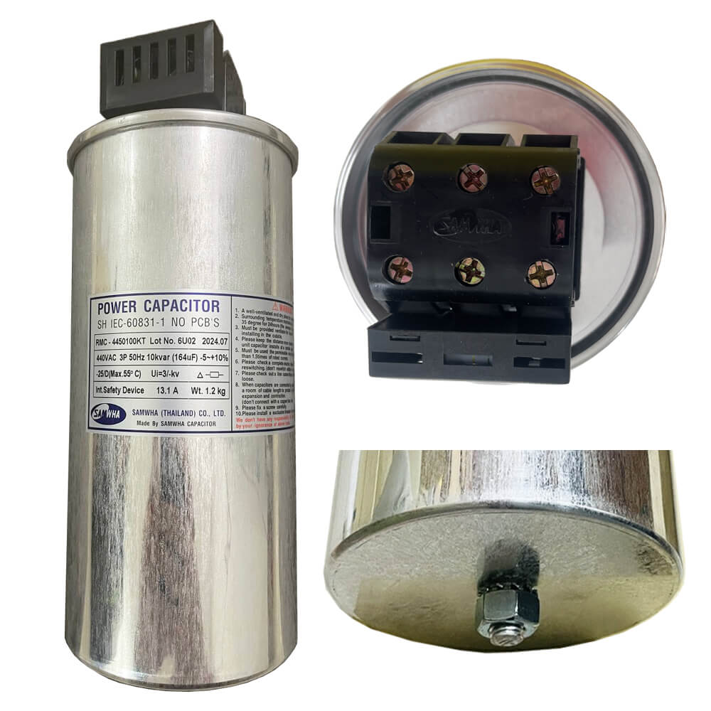 Capacitor កុងដុង Samwha RMC-4450100KT 3P 10kVar 440V