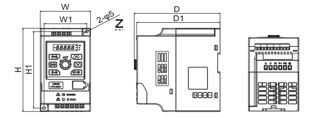 ទំហំ អាំងវឺរទ័រHimel HAVBA4T0015G 1.5 kW 2 HP