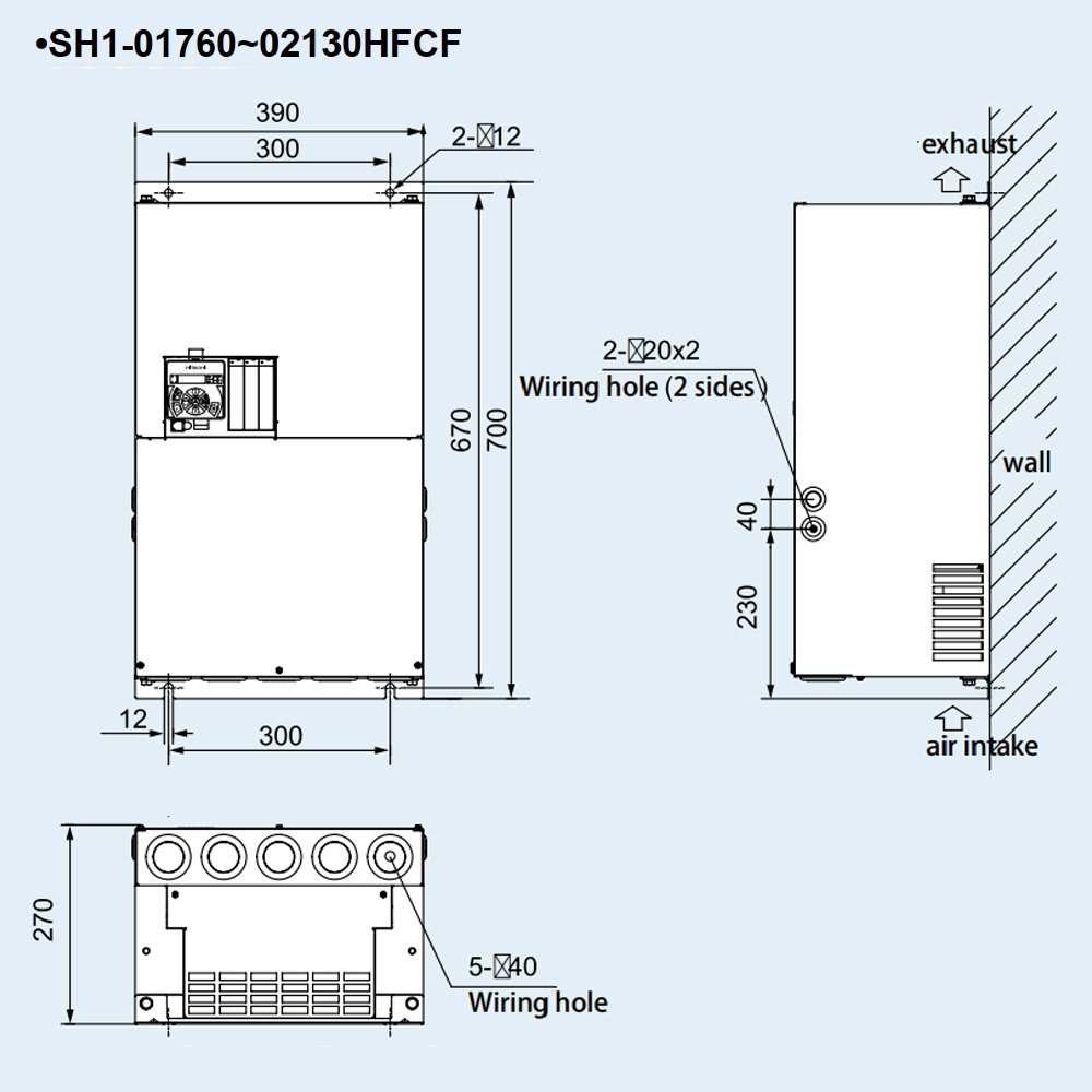 ទំហំ អាំងវឺរទ័រHitachi SH1-02130-HFCF 90 kW 125 HP