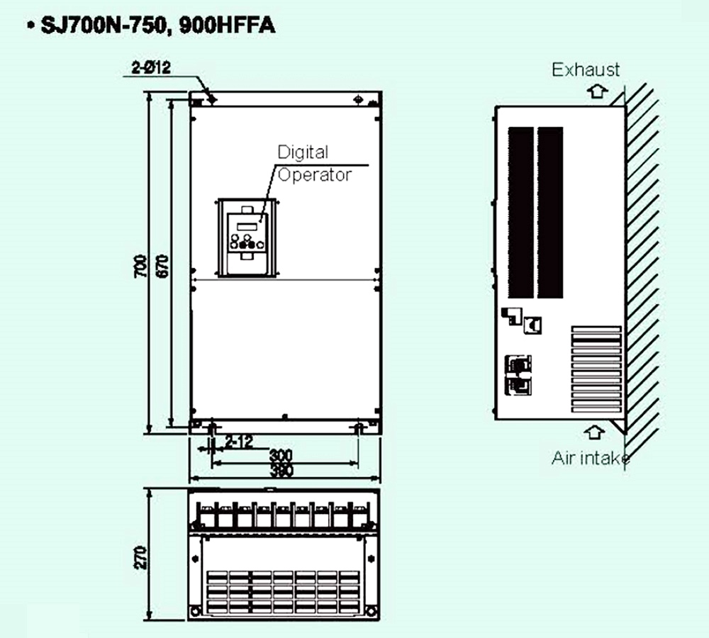ទំហំ អាំងវឺរទ័រHitachi SJ700N-900HFFA 90 kW 125 HP