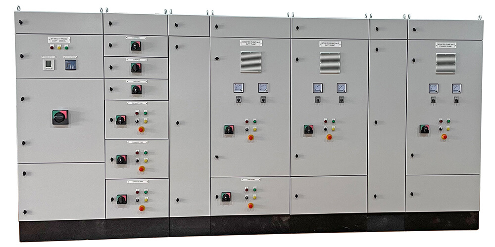 រូបភាព មុខក្រៅ ស្ថានីយ៍បូមទឹក 3 ចង្កោម 75kw សម្រាប់រោងចក្រទឹកដោយប្រើ PLC Inverter