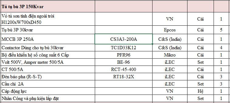 ការកំណត់រចនាសម្ព័នកុងដុង 50kvar