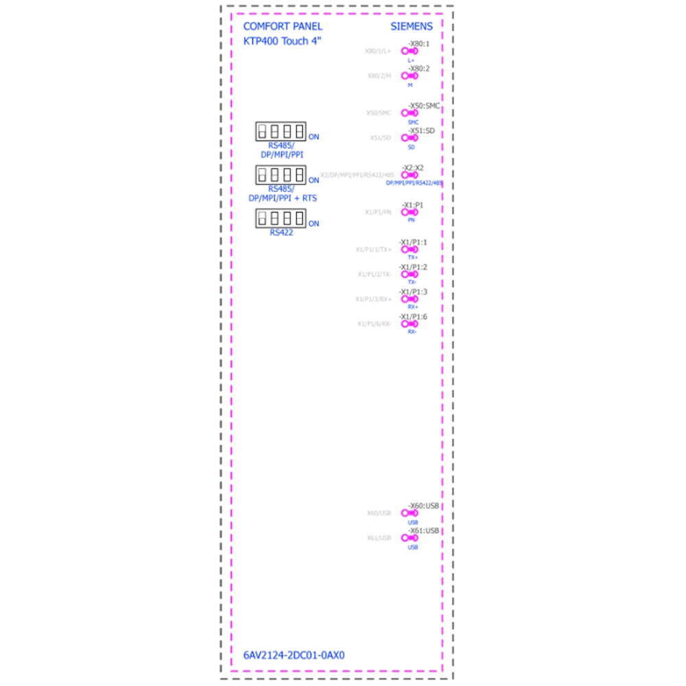 Cách đấu nối Siemens Simatic 6AV2124-2DC01-0AX0 : Màn hình Simatics HMI