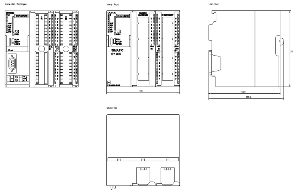 Kích thước Siemens Simatic 6ES7313-5BG04-0AB0 : Bộ xử lý trung tâm 313C Simatics S7-300