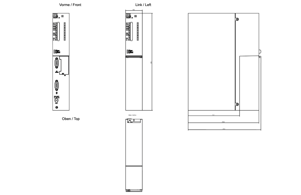 Kích thước Siemens Simatic 6ES7416-3XS07-0AB0 : Bộ xử lý trung tâm CPU 416-3 Simatics S7-400