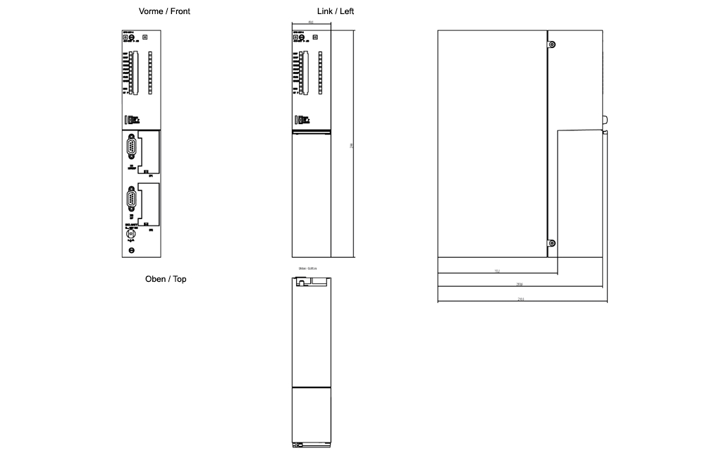 Kích thước Siemens Simatic 6ES7417-4XT07-0AB0 : Bộ xử lý trung tâm CPU Simatics S7-400