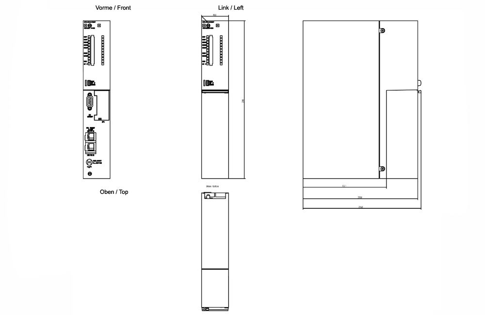 Kích thước Siemens Simatic 6ES7416-3ES07-0AB0 : Bộ xử lý trung tâm CPU 416-3 PN/DP Simatics S7-400