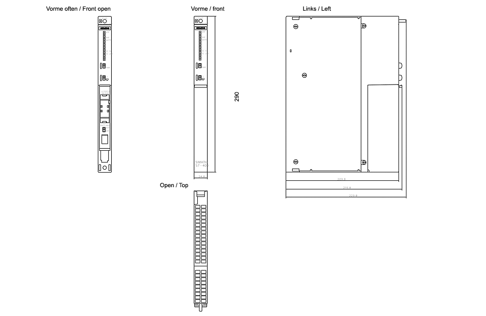 Kích thước Siemens Simatic 6ES7407-0DA02-0AA0 : Bộ nguồn PS407 Simatics S7-400