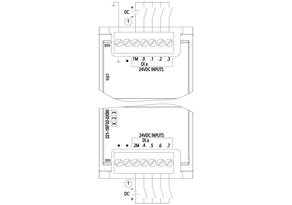 Cách đấu nối Siemens Simatic 6ES7221-1BF32-0XB0 : Mô đun SM 1221 Simatics S7-1200