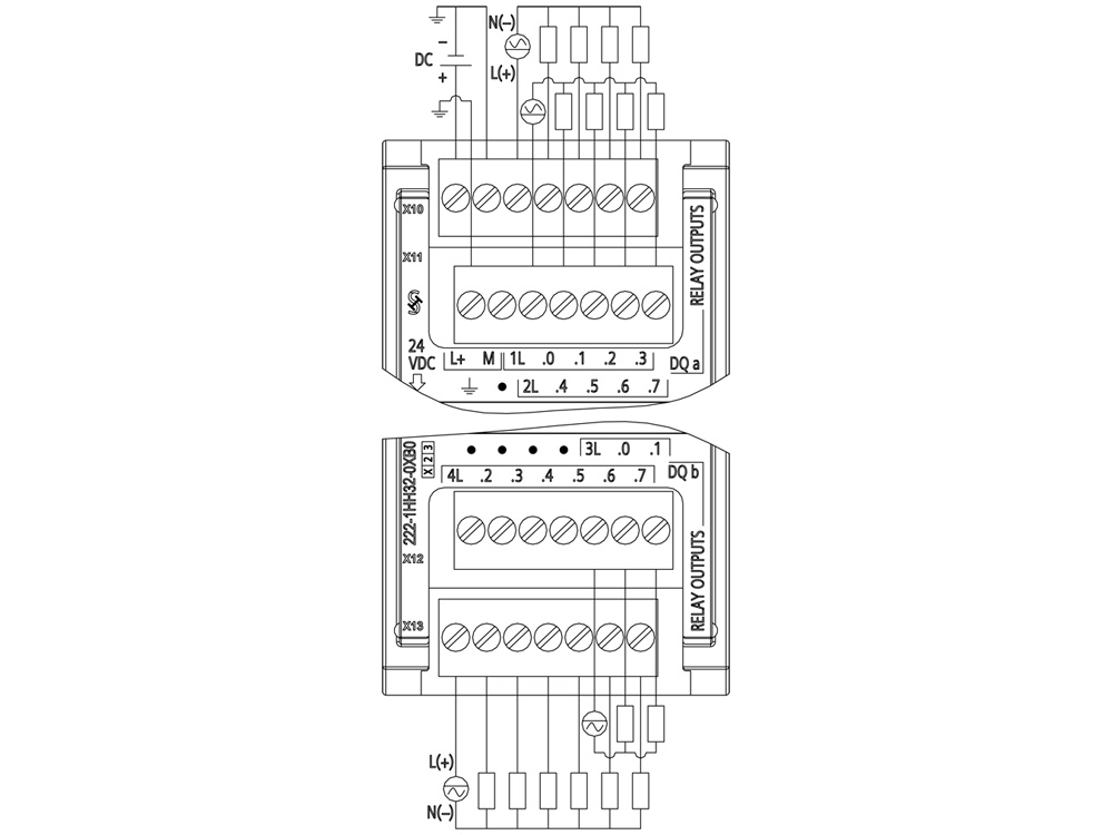 Cách đấu nối Siemens Simatic 6ES7222-1HH32-0XB0 : Mô đun SM 1226 Simatics S7-1200