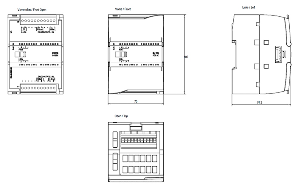 Kích thước Siemens Simatic 6ES7226-6DA32-0XB0 : Mô đun SM 1226 Simatics S7-1200