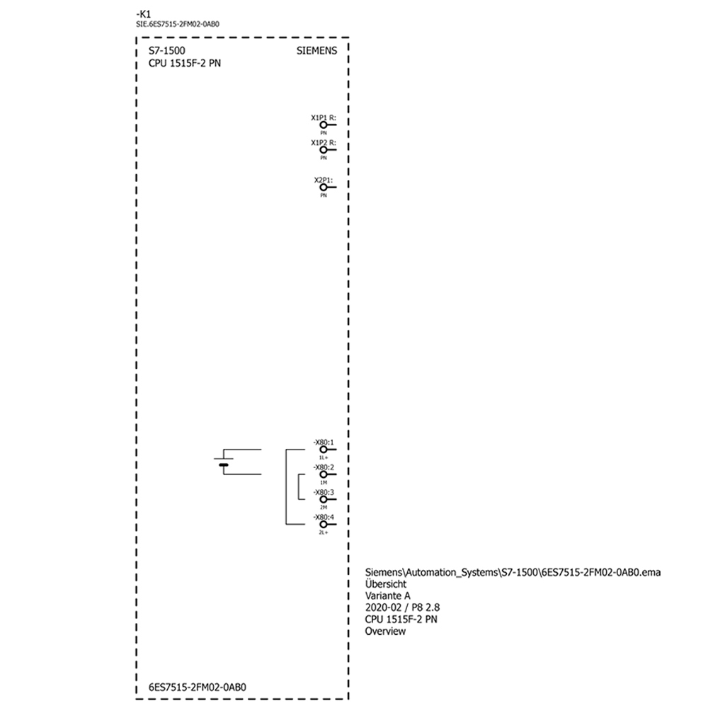 Cách đấu nối Siemens Simatic 6ES7515-2FM02-0AB0 : Bộ lập trình CPU 1515F-2 PN Simatics S7-1500F