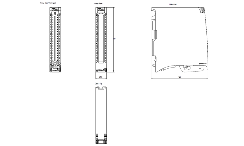 Kích thước Siemens Simatic 6ES7534-7QE00-0AB0 : Mô đun vào/ra analog Simatics S7-1500