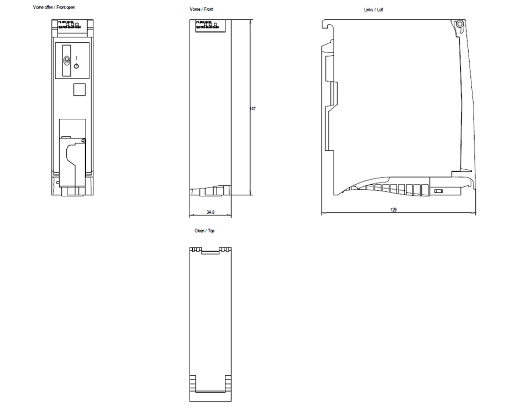 Kích thước Siemens Simatic 6ES7505-0KA00-0AB0 : Bộ nguồn PS 25W Simatics S7-1500