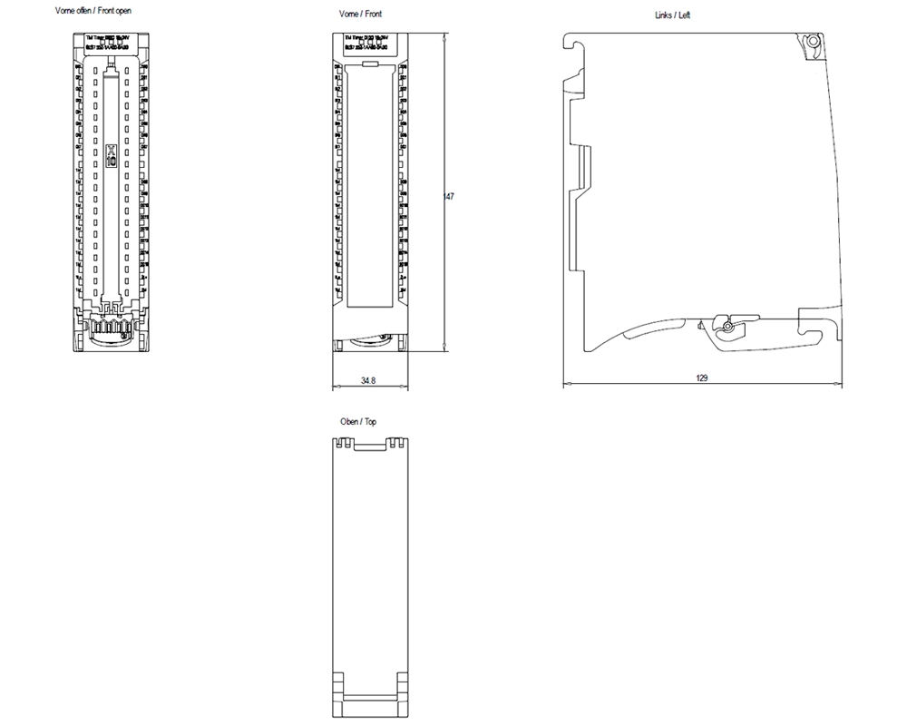 Kích thước Siemens Simatic 6ES7552-1AA00-0AB0 : Mô đun TM Timer Simatics S7-1500